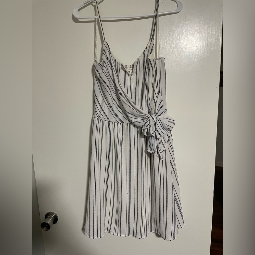 Maurices White and Black Striped Midi Dress